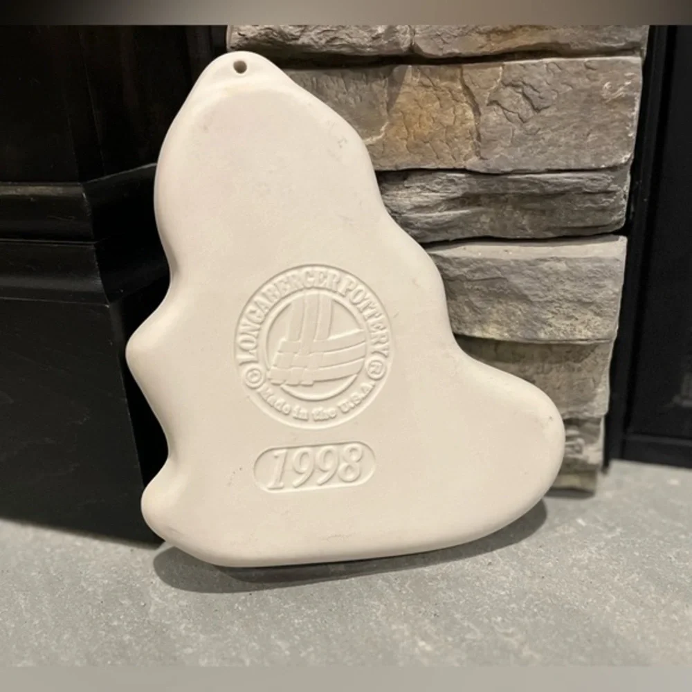 LONGABERGER POTTERY Cookie Mold 1998 Snow Friends Series Sleigh Belle 7” x 6.25”